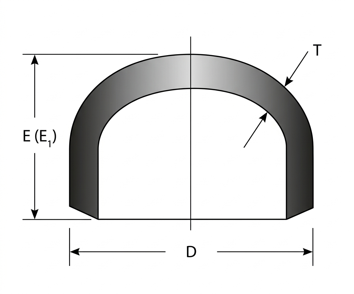LeKe Piping buttweld caps drawing with dimension labels